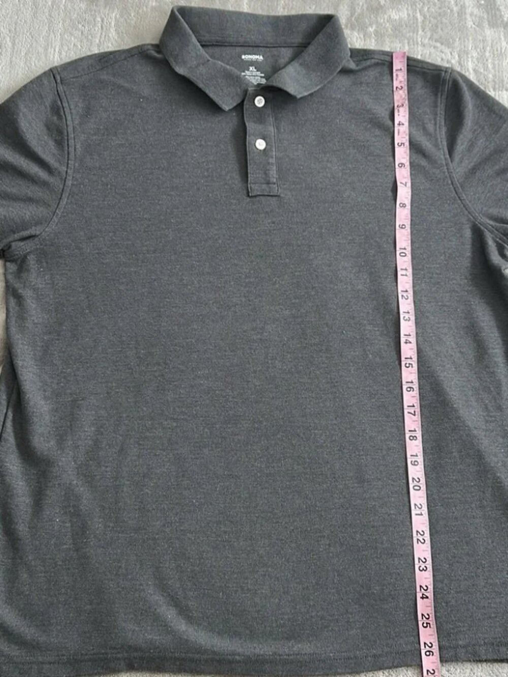 NWOT - Never Worn Sonoma Gray Polo Shirt Classic Design Comfortable Fit - Picture 3 of 4